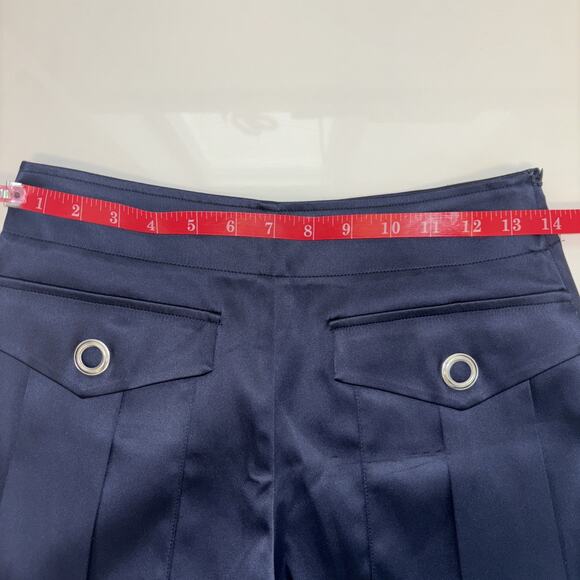 Womens ZARA Shorts Trafaluc Collection Silky Satin Navy Blue Sz Sm Romantic Goth - Picture 7 of 10